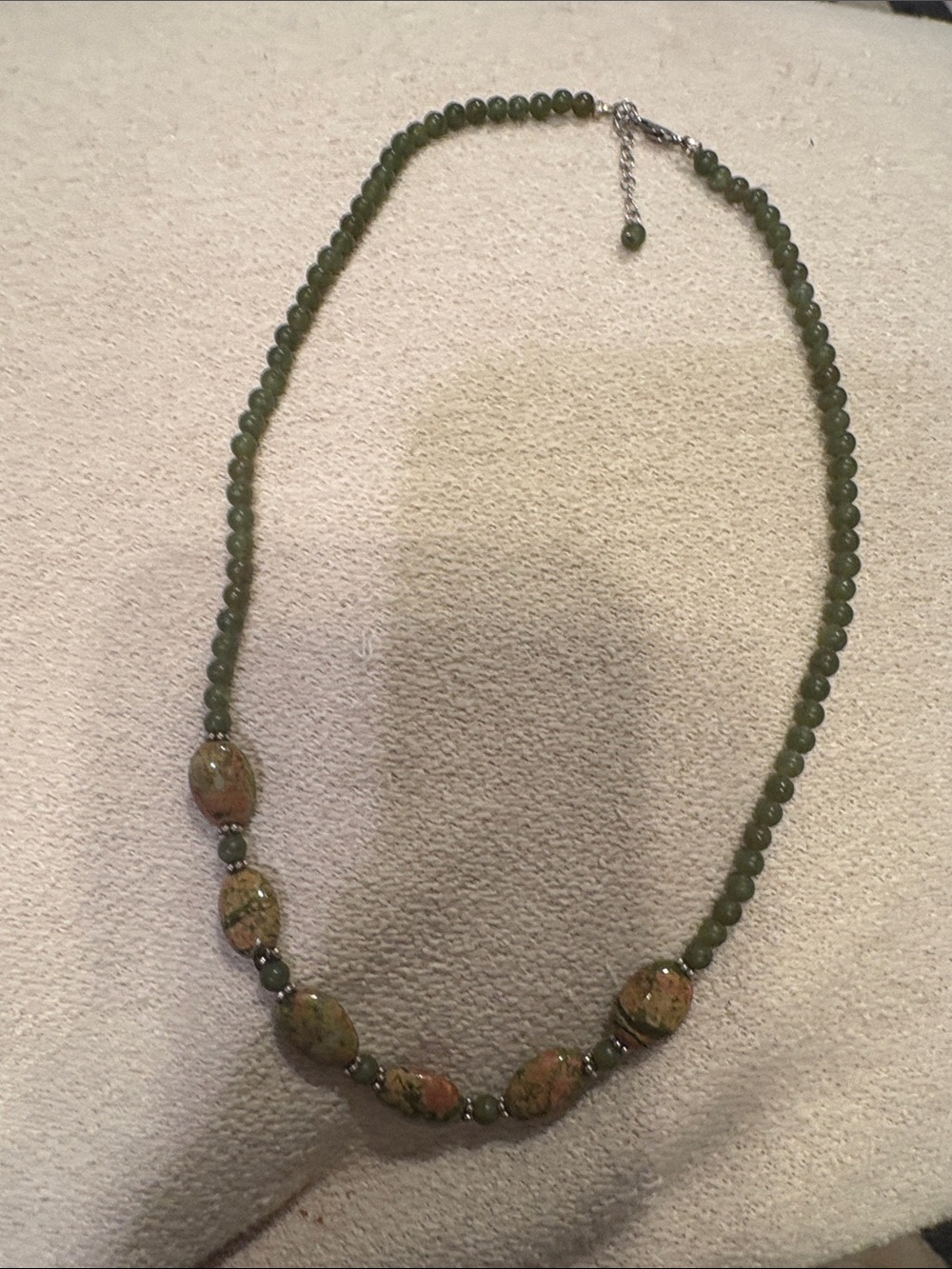 Green Jasper Beaded Necklace - Elegant Natural Stone Necklace